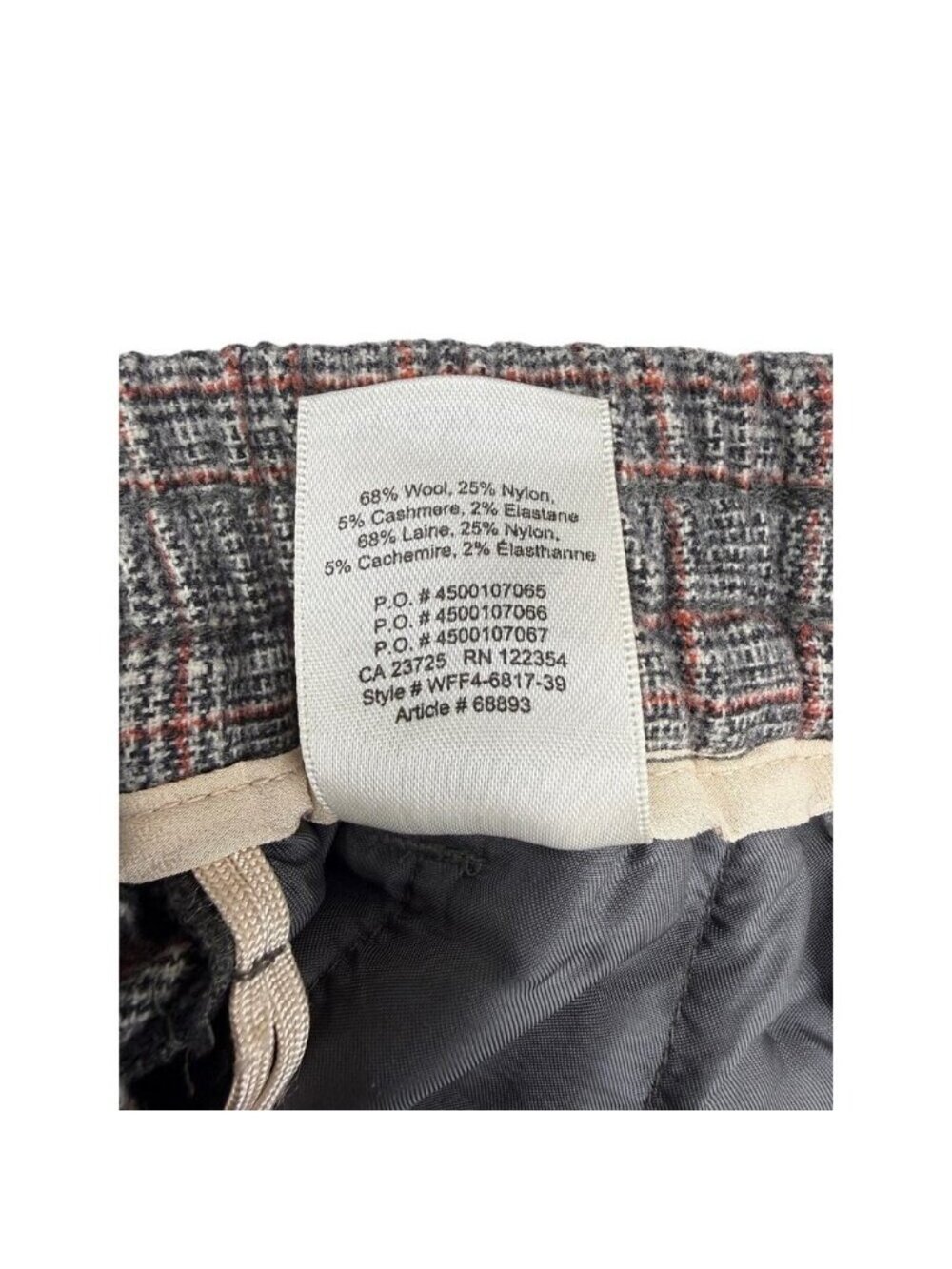 WILFRED Aritzia Easy Pant Wool High Rise Plaid Trousers Sz XS - Picture 4 of 6